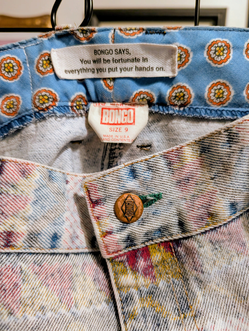 Rare BONGO Brand Faded 1980's High waisted Jean Skirt