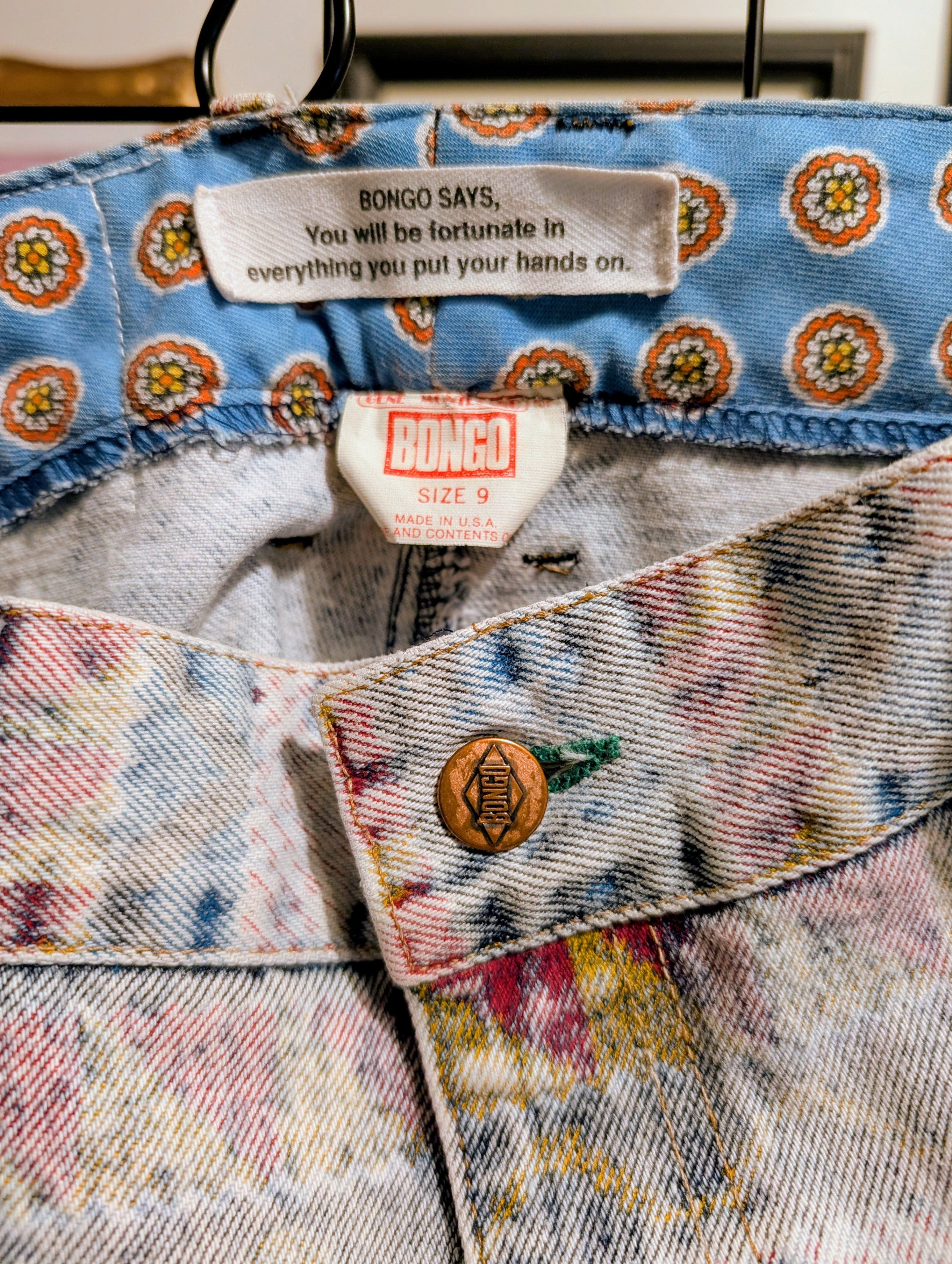 Rare BONGO Brand Faded 1980's High waisted Jean Skirt