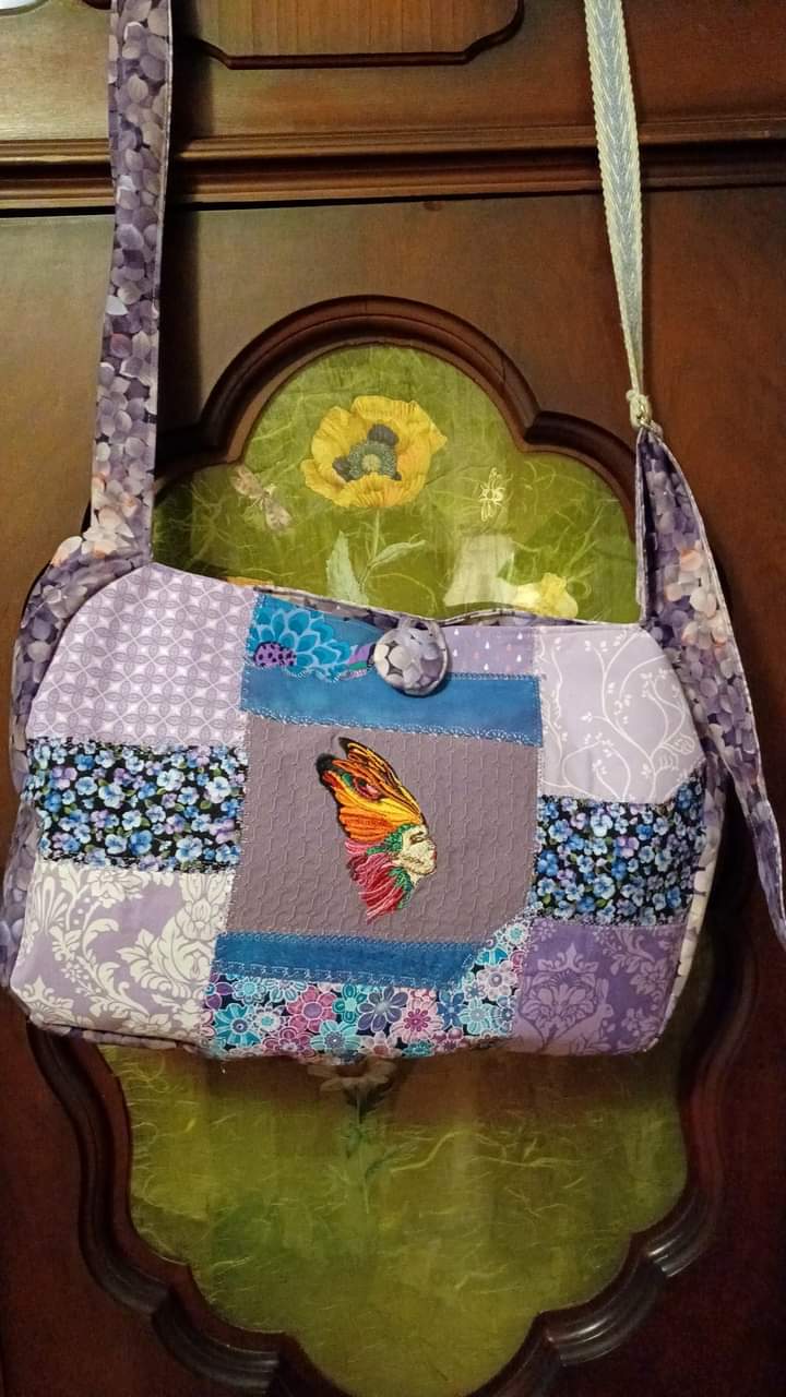 Butterfly Lady Crazy Quilted OOAK Handbag
