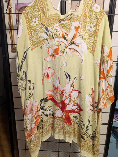 Lizard Man Open front Kaftan Go Green Or Go Home