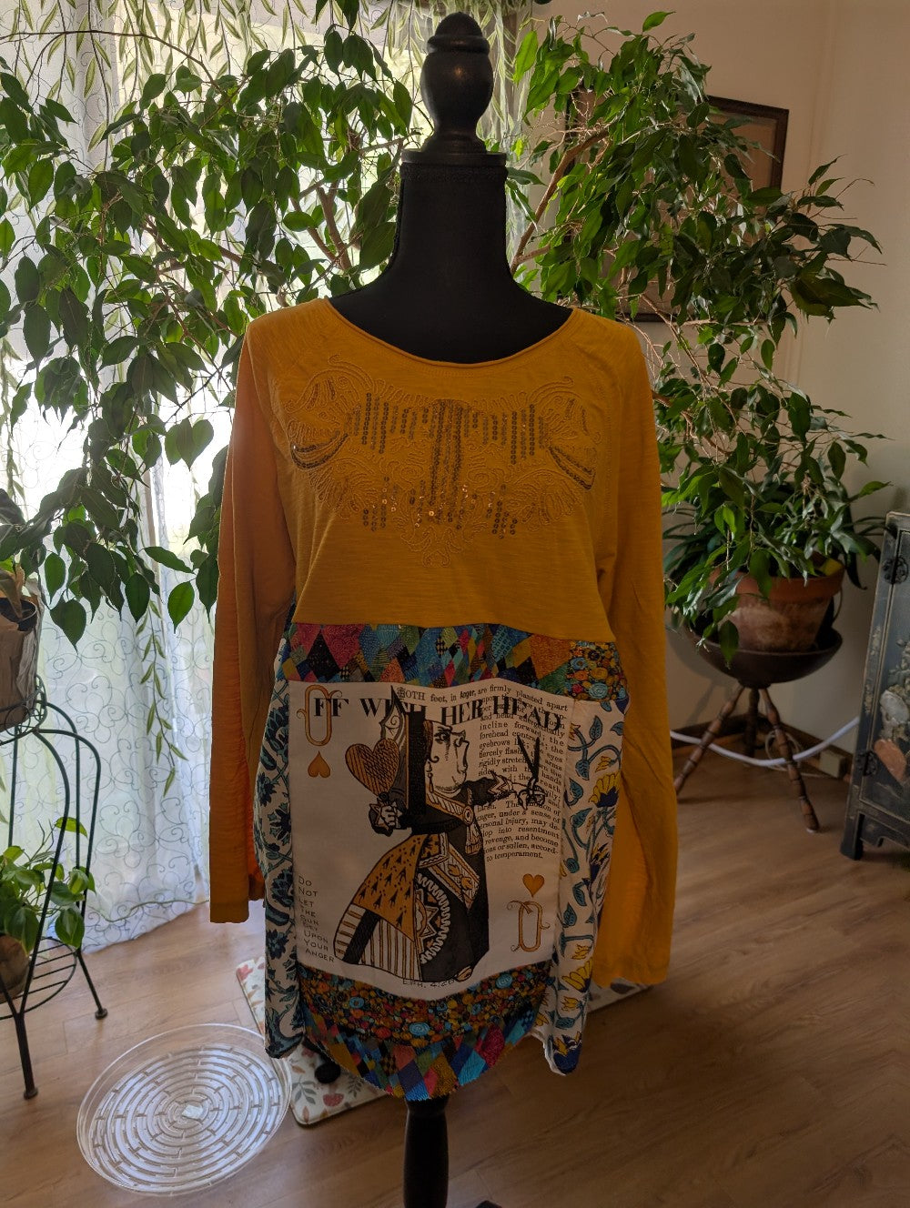 Off With Her Head Alice in Wonderland Queen Upcycled Shirt