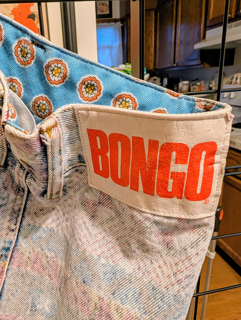 Rare BONGO Brand Faded 1980's High waisted Jean Skirt