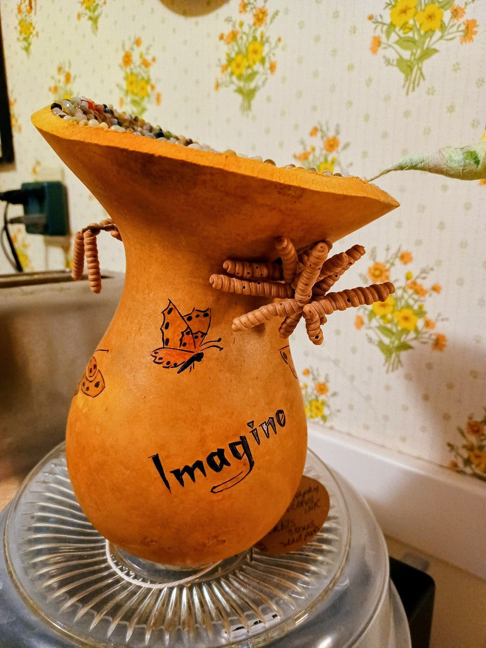 Imagine (Lennon) Butterfly Cocoon Gourd Vase